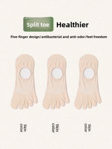 JIAZINI | Anti-Foot Fungus Summer Lightweight Cotton Boat Socks with Breathable Mesh and Invisible Toe Separation