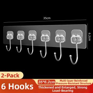 YOULE | Transparent Six-piece Strong Adhesive Hooks