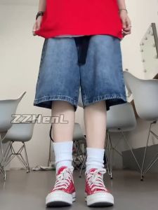 BanYan กางเกงยีนส์ขาสั้นข้อเท้าหลวมย้อนยุคอเมริกันแฟชั่นฤดูร้อนกางเกงครอป - ราคา ราคา กางเกงยีนส์ขา