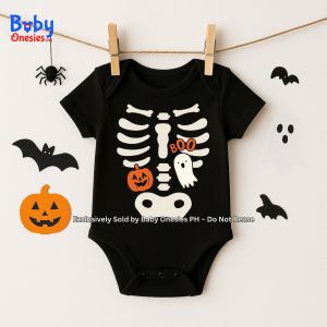 Halloween Skeleton Boo Trick or Treat Baby Onesie & Kids Shirt Matching Sibling Outfit | Baby Onesies PH