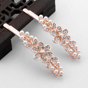 กิ๊บติดผมรูปไข่มุกปลอมประดับเพชรเทียม กิ๊บติดผมแบบหน้าม้า กิ๊บติดผมทรงสี่เหลี่ยม กิ๊บติดผมแบบข้าง กิ๊บติดผมโลหะคุณภาพสูง