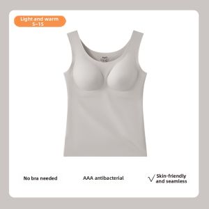 ManiForm | Wool Padded Seamless Warm Vest Built-in Bra