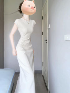 HUIFUXUAN | French Style Cap Sleeve Waist Cinching Dress 2026 New