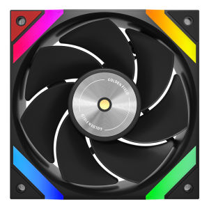 Golden Field KP-L12 12CM computer case cooling fan with ARGB 5V3 pin interface PWM temperature control thickness 28mm