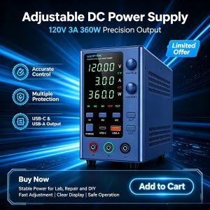 WANPTEK | WANPTEK EPS3210 Adjustable DC Bench Power Supply 32V 10A 320W CV‑CC Regulator USB‑C USB‑A for Lab Repair DIY