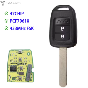 YOCASTY Remote Car Key 433Mhz For Honda  CITY BR-V  Honda CRIDER Honda CIVIC 2013 2014 2015 2016 with PCF7961X 47 CHIP 2 Button