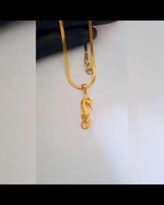 ( COD ) Kalung Titanium gepeng Gold Liontin Kuda laut Gold Kalung wanita terbaru cantik dan elegan anti arat dan tidak gampang luntur #perhiasanwanita #antingtitanium #gelangwanita #fyp