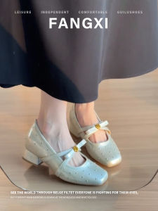 New Bowknot Mary Jane Style Pumps Coarse Heels