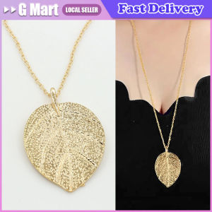 Plain Necklace for Women Fashion Pendant Necklace Charm Womens Long Chain Sweater Jewelry Leaf Golden Dainty Chain Necklace