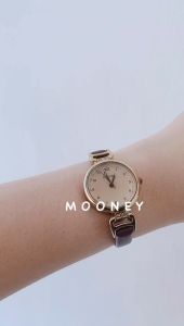Mooney Jam Tangan Wanita Tali Kulit Asli Jam Analog Vintage Elegant Korea GO1