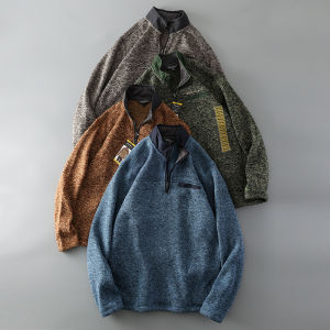 Áo Hoodie Kéo Khóa Nửa Khóa Cổ Đứng Kiểu Mỹ Trang Phục Nam Đơn Cuối Xuất Khẩu Ngoại Thương Thương Hiệu Sành Điệu Thể Thao Ngoài Trời Tập Gym Xuân Thu Cho Nam Áo Khoác