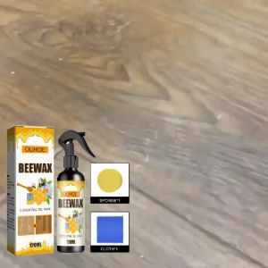 OUHOE สเปรย์ขี้ผึ้งขัดเฟอร์นิเจอร์พื้นไม้120มล. สำหรับขัดพื้นเฟอร์นิเจอร์ตกแต่งเคลือบขี้ผึ้งผึ้ง.120ml