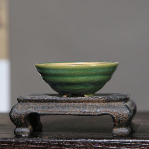 Miniature Micro Handmade Purple Clay Flower Pot Ceramic Bonsai Tray Tabletop Garden Plant Holder Classical Style Desktop Decor