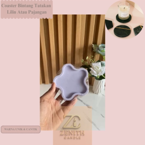 ZC - Concrete Coaster Motif Bunga Bintang Lucu | Tatakan Semen Estetik | Properti Foto Dekorasi Meja