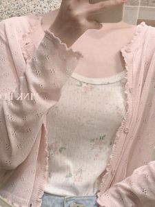 Stylish Thin Knitted Shirt Beautiful Sun Protection Air Conditioning Large Size Sweet Japanese Style Soft Girl Short Coat Women