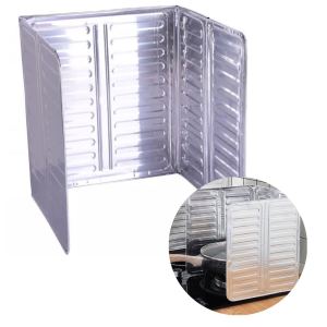 1/2 ชิ้นเตากลางแจ้งกระจกพับอลูมิเนียมฟอยล์เตากระจกสําหรับตั้งแคมป์ทําอาหาร Burner หน้าจอ Windproof