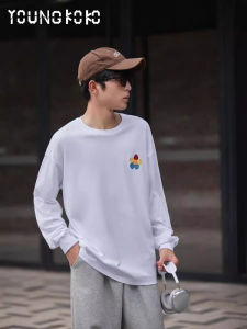 KOKO Long Sleeve Cotton Tee for Boys And Girls Loose Fit Street Style Printed T-Shirt Cool And Sweat Absorbent for Students