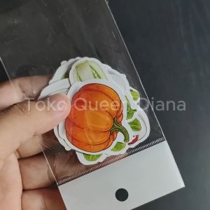 Stiker Kertas Gambar Sayuran & Sticker Glossy Isi 15 Pcs