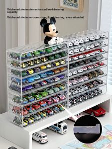 Acrylic Storage Box for 1:64 Diecast Car Models Transparent Display Shelf Creative Rectangular Plastic Toy Organizer