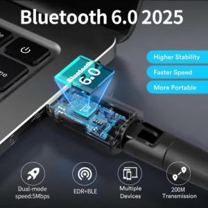 Kebidumei | 150M Bluetooth 5.4 6.0 Adapter USB Bluetooth Dongle Driver Free for Windows 11/10/8.1 Mouse Keyboard Audio Receiver Transmitter