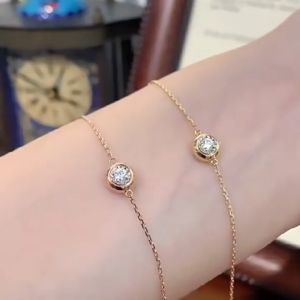 Gelang -Gelang berlian solitaire kelas atas untuk wanita emas sederhana gaya dingin perhiasan fashion retro-bracelet