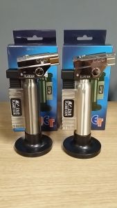 Lighters Galore - PROFESSIONAL TORCH 10 (260 JET FLAME GUN AIR ADJUSTMENT LEVER 5.99 INCHES HEIGHT SILVER DARK GRAY WITH BOX)