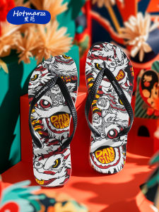 Hotmarzz Mens Summer New Anti-slip Outdoor Casual Sandals Comfortable Tote Pattern PVC Upper Flat Heel Color Block Design