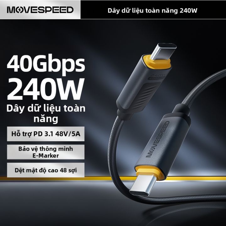 MOVESPEED | Dây Cáp Dữ Liệu 40Gbps PD240W Type-C | Lazada.vn