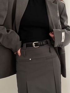 2024 New Black Belt Womens High-End Belt Square Jeans Decorative Belt Tali Pinggang Perempuan 腰带
