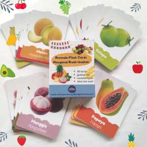flash card buah buahan gambar asli / flashcard buah mainan edukatif