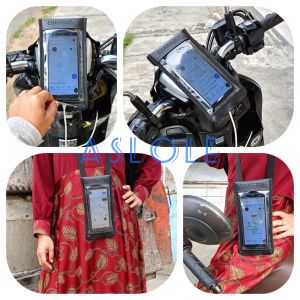 Hanging wallet multifungsi bahan kulit sintetis anti air Tas holder hp untuk dimotor Holder hp motor waterproof Holder hp untuk ngojol touring dan bergoogle maps