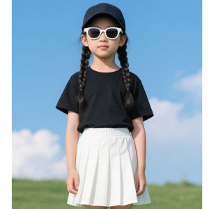 Candy Colored Childrens T-Shirt Performance Outfit Short Sleeve Dopaamine Sports Event Class Uniform Set for Primary School Students