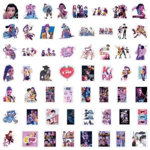 55-170PCS  K-Pop Demon Hunters Stickers Anime HUNTRX Emoji Waterproof stickers for DIY Decoration water cup Notebook Stickers