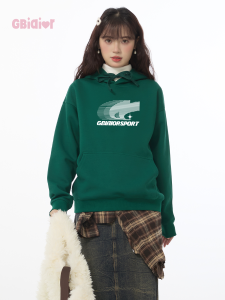 Gbiaior | Retro Letter Printed Logo Hoodie