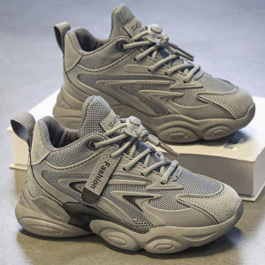 Ultra-Light Shock-Absorbing Running Shoes for Boys Student Sports Sneakers Trendy Casual Shoes round Toe Rubber Outsole