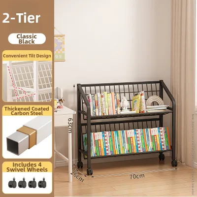 Mobile Perforated Shelving Unit for Books and Objects Storage