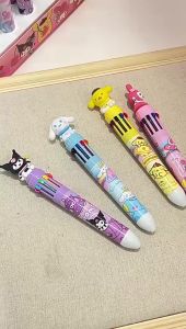 Pena Mekanik Karakter Kartun Pulpen 10 Warna Lucu 3D DOLL Bolpen Gel Tinta Donat Animasi 10 Warna Alat Tulis Sekolah Anak Super Imut avvet