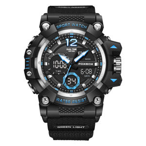 LIGE x FOXBOX series Men Watches Sports Waterproof Chronograph Quartz Stainless Steel Business Wristwatch for Man jam tangan lelaki + Box