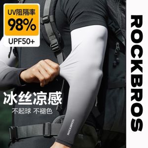 Mens Summer UV Protection Ice Sleeve Thin Breathable Driving Cycling Arm Cover Ice Silk Sleeve Protector Outdoor Riding
