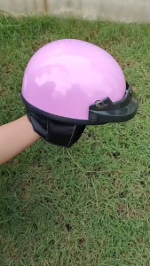 Helm Anak Retro Glossy Cap Style Pink