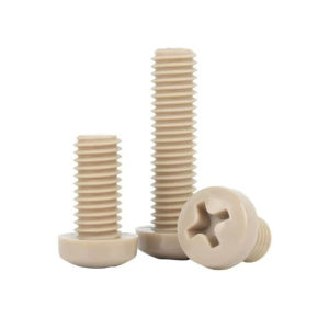 5pcs M1.4 M1.6 M2 ~ M5 High-Temperature Resistant Corrosion-Resistant PEEK Cross Pan Round Head Plastic Machine Insulation Screw