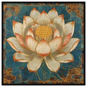 Tranh hoa sen tranh treo tường tranh dán tường phòng thờ phòng khách in canvas. CGI - 458