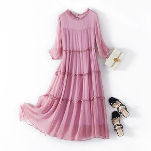 XMO | White Concealing Comfortable Silk Dress
