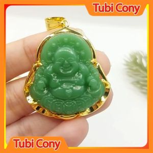 Mặt Dây Chuyền Xanh Ngọc Xanh Cẩm Thạch Phật Di Lạc M60322 -  136 - Mang đi chơi đi tiệc rất đẹp - dây chuyền đẹp dây chuyền thời trang - TCH