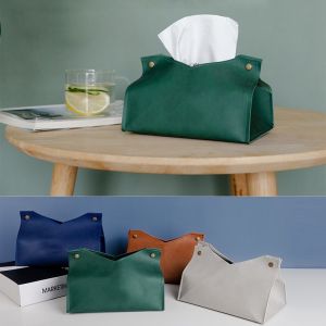 【Hot Sale】1PC Vintage Leather Holder Cover Napkin Case Table Car Room Elegant Tissue Boxes Household Functional Decoration Supply
