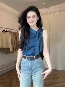 chaqi | Elegant Polka Dot Sleeveless Lightweight Top Tank