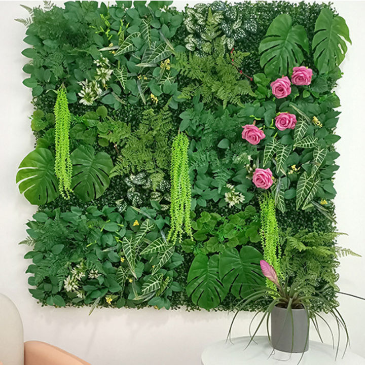 60x40cm Artificial Green Wall Landscape Home Garden Jungle Decor Fake