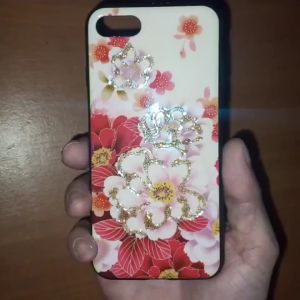 Silicone Softcase Case Casing Cesing iPhone 7 8 Flower Bunga Gold Glitter FGG01