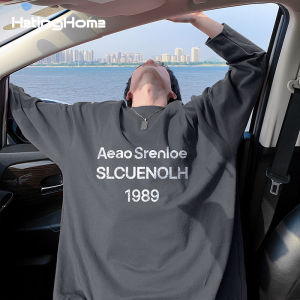 HetingHOME | เสื้อยืดคู่รักแขนยาวหลวมๆ ไม่ระบุเพศ Hetinghome ฤดูใบไม้ร่วง แฟชั่น เสื้อยืดคู่รัก คอกลม ผ้าฝ้าย 100% สำหรับทุกฤดูกาล