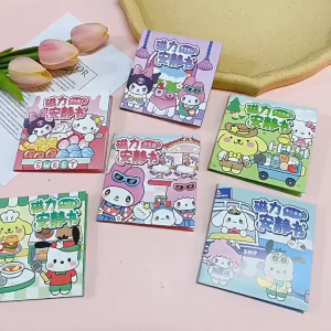 4 Books Magnetic Sticker Book 10cm Busy Books Screen-Free Reusable Pretend and Play Activity Book for Girls Party Favor for Kids